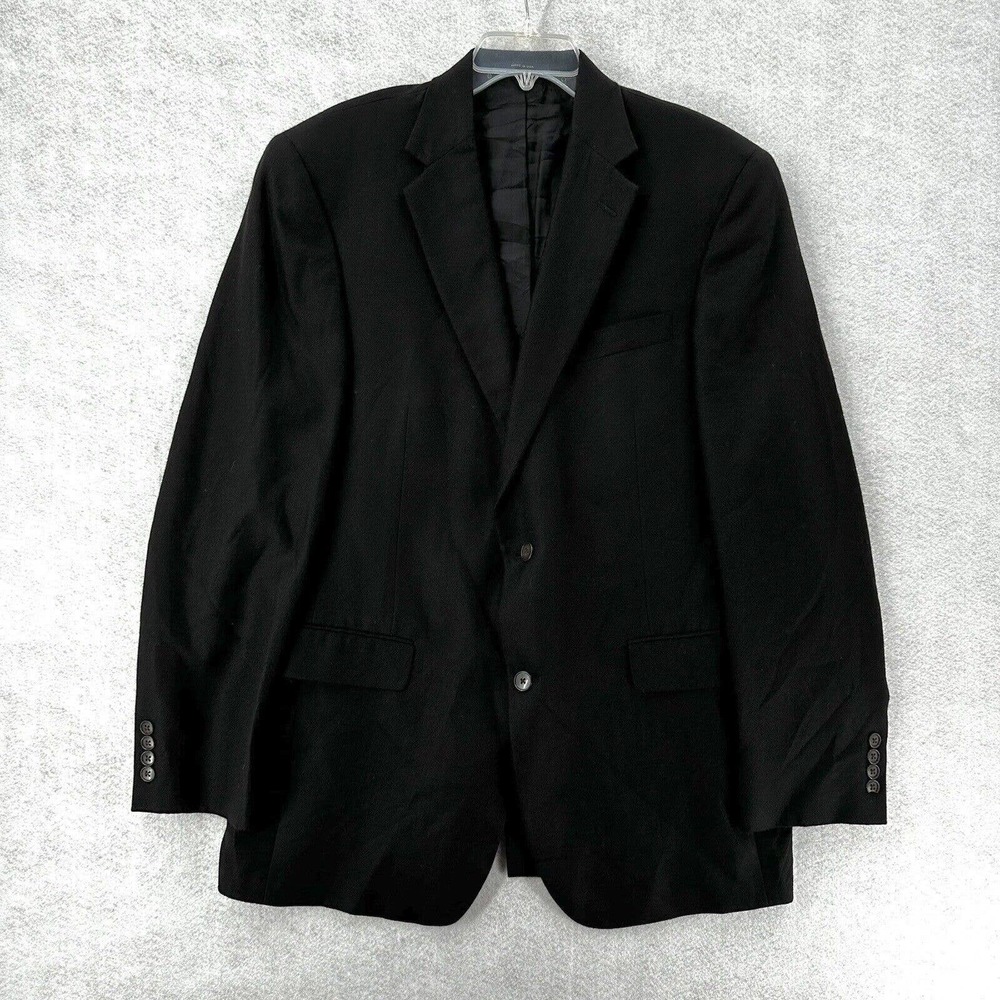 Hart Schaffner Marx Sport Coat Mens‎ 42L Black Loro Piana Cashmere Jacket